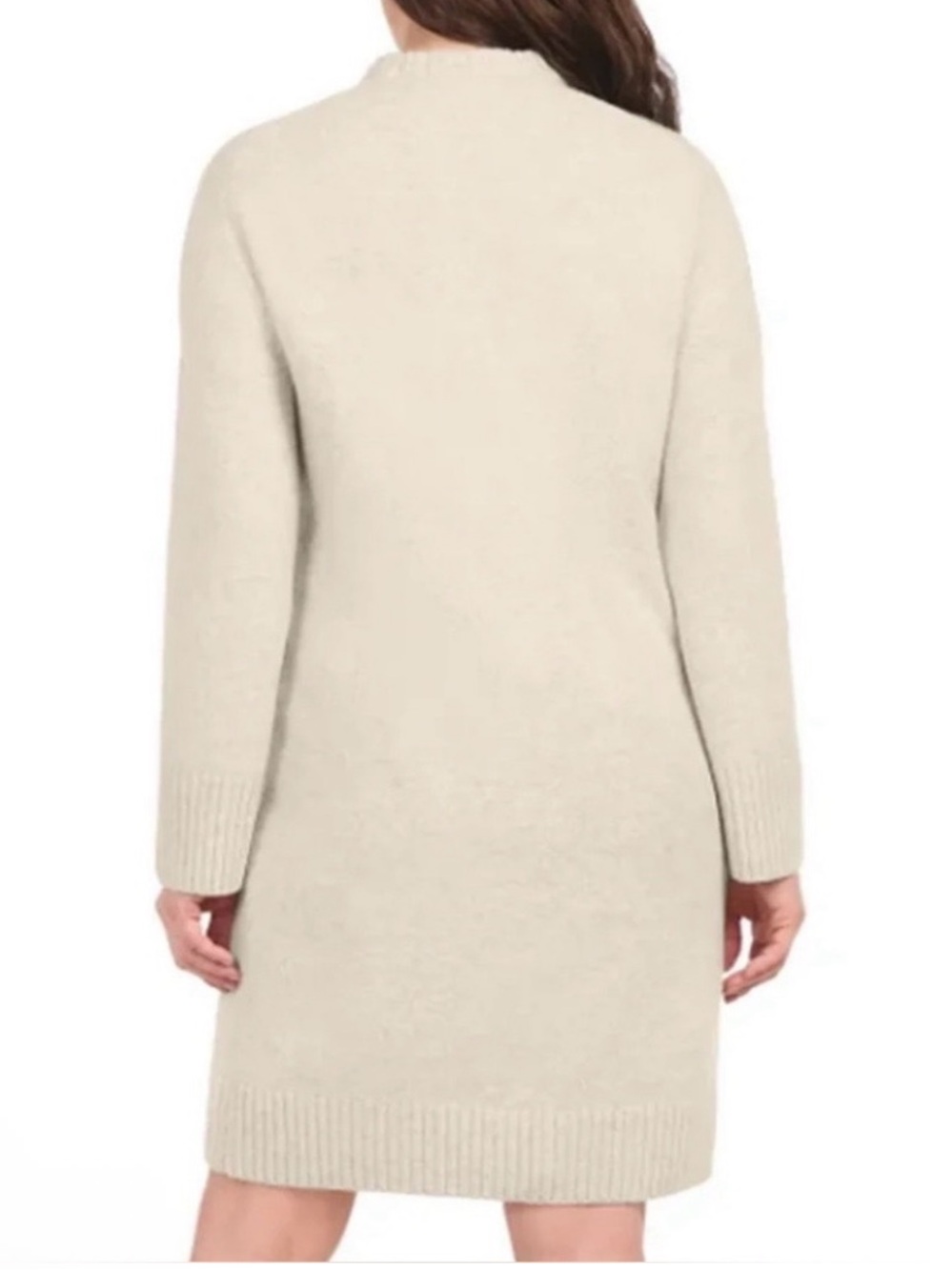 Dalia Women's Knit Crewneck Long Sleeve Sweater Dress Beige - XXL - Picture 2 of 3